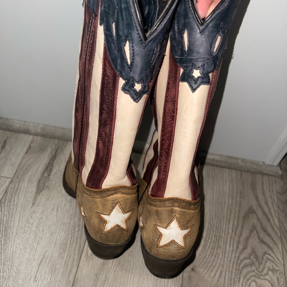 Laredo Women's Keyes Stars And Stripes Leather Boot - Picture 6 of 9